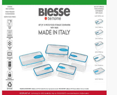 Biesse Set 5 Pcs Plastic Rectangular Food Storage and Preserving-Elmarket-homeappliances
