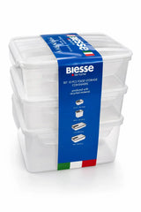 Biesse Set 5 Pcs Plastic Rectangular Food Storage and Preserving Elmarket-homeappliances