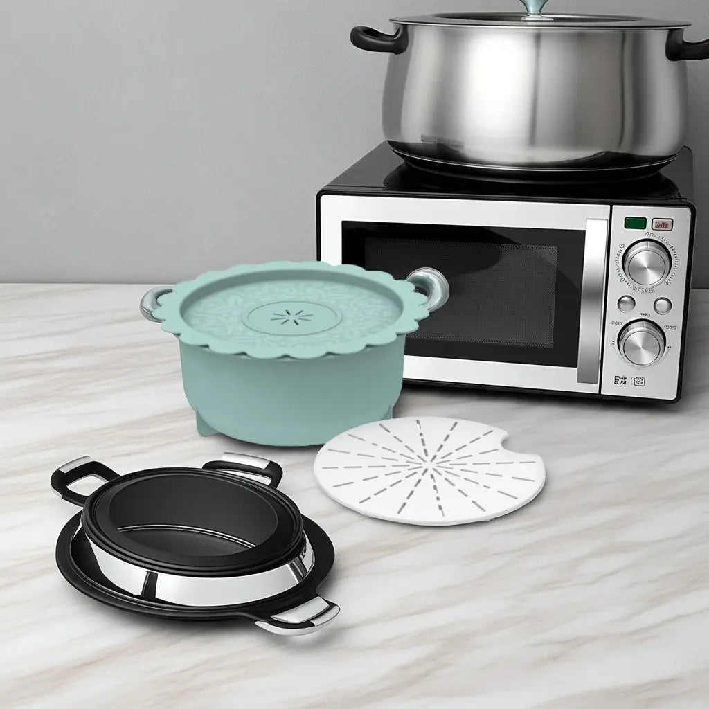 Biesse Multipurpose Pot for Microwave Color Light Green 1.3L Elmarket-homeappliances