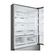ثلاجة بلا صقيع بسعة 588 لترًا وعرض 84 سم مع محرك مزود بمحول ذكي بلون رمادي لامع Elmarket-homeappliances