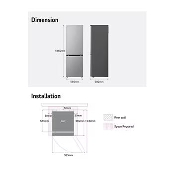 LG Refrigerator, Bottom freezer, 344 Liter Elmarket-homeappliances
